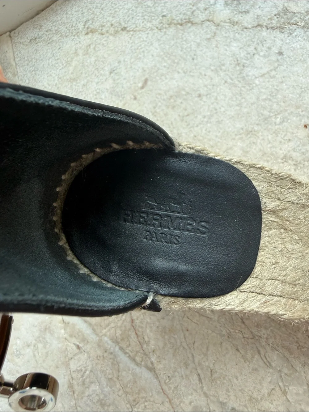 Hermes Tivoli Calfskin Leather Ankle Strap Espadrille Wedges